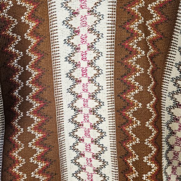 Reyes OS Mexican Jorongo Sarape Poncho Fringe Boho Charro Western Fall Unisex - Picture 8 of 13